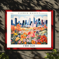 Flower Market Chicago Cityscape Urban or Cityscape Poster