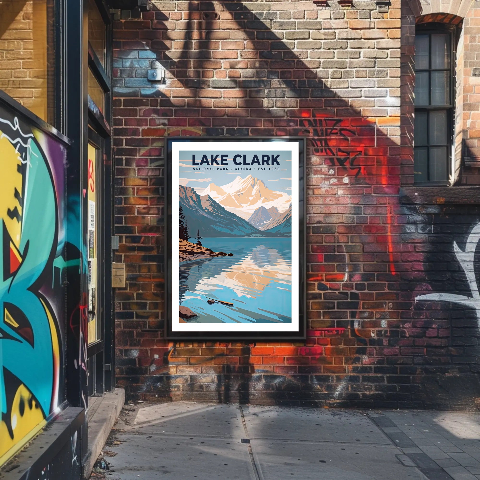 Lake Clark National Park Poster Vintage Travel Art