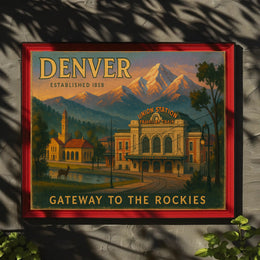 Denver Gateway to the Rockies Travel Poster