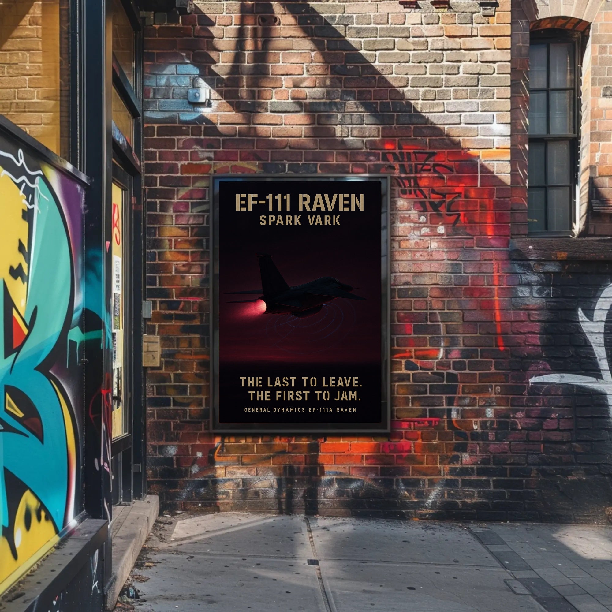 Stylized EF-111A Raven Aircraft Military Art Poster