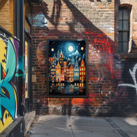 Enchanted Cityscape By Moonlight Poster