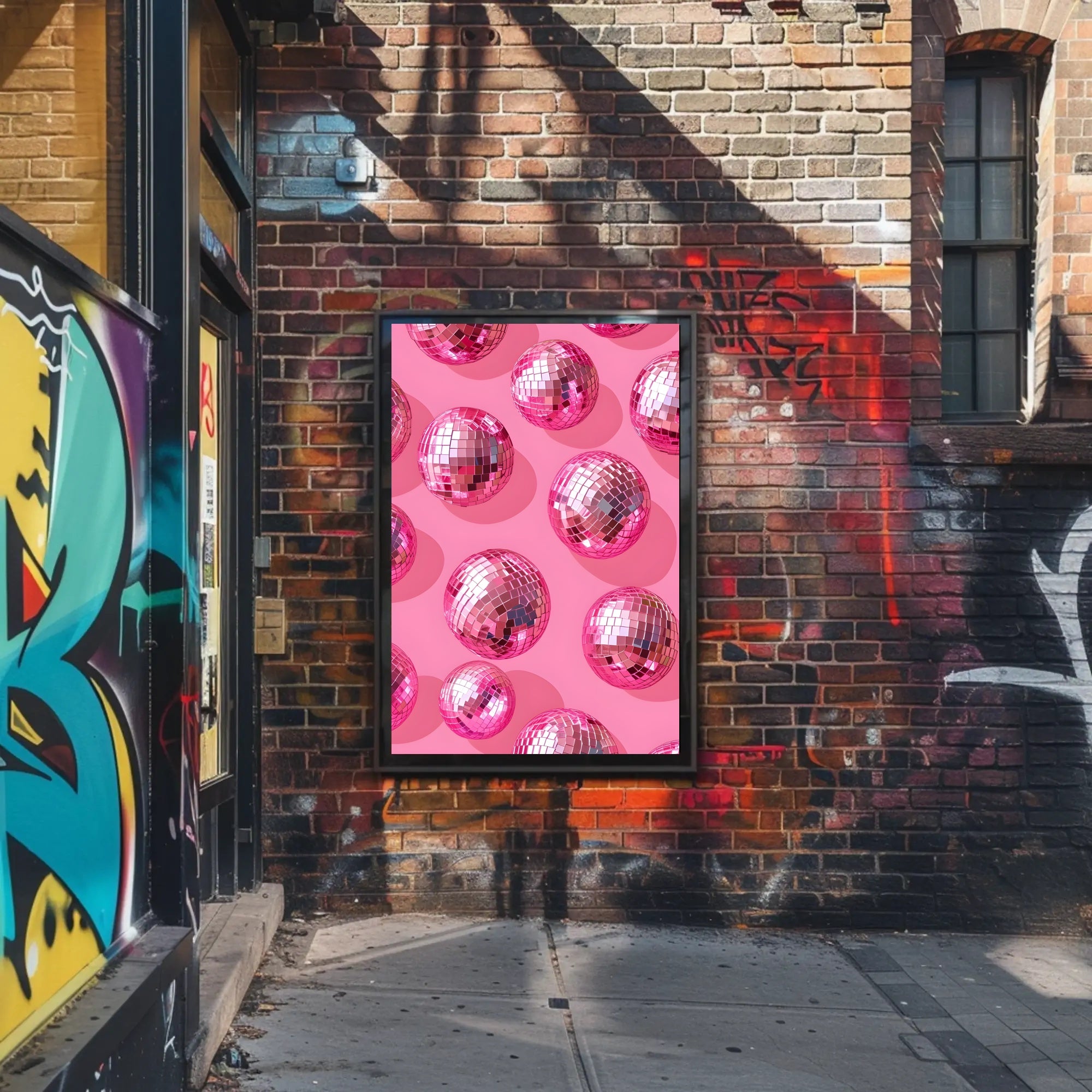Pink Disco Balls Pattern Art Print - Abstract or Artistic Poster PosterGoat