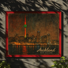 Auckland Skyline New Zealand Poster