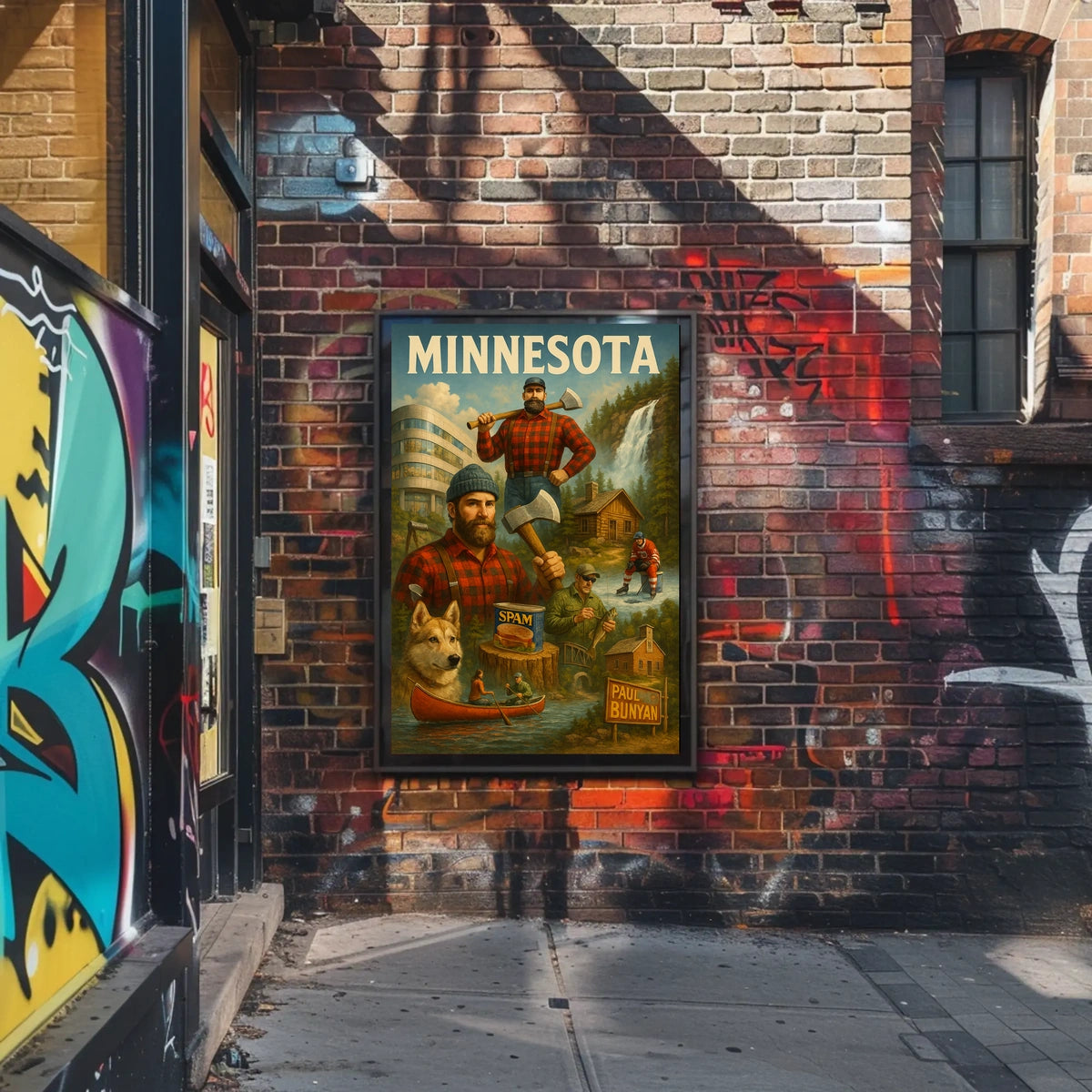 Paul Bunyan Minnesota Icon Poster