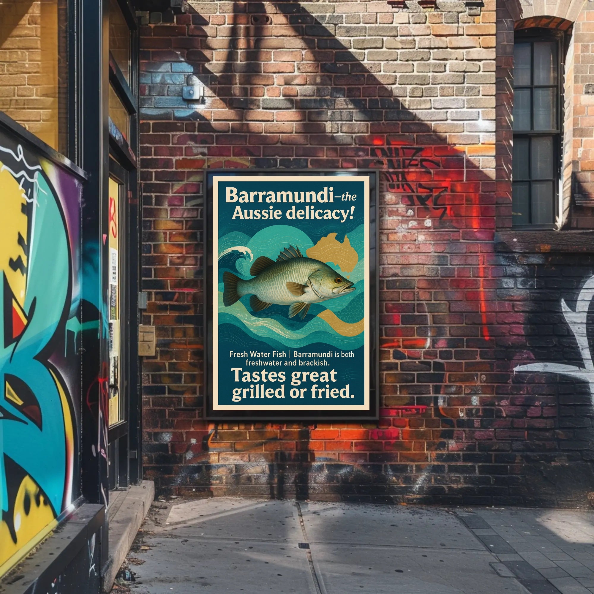Barramundi Australian Delicacy Cultural or Heritage Poster
