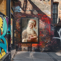 Santa Claus With A Gift Poster