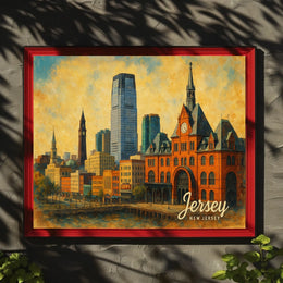 Jersey City Skyline Poster