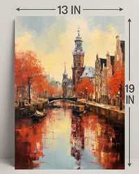Autumn Reflections In A Canal Poster