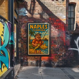 Naples Florida Fishing Paradise Poster Wall Art Decor