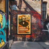 Andrew Johnson 17th President of the United States Layered Digital Collage Poster