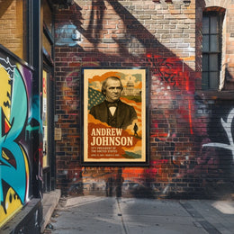 Andrew Johnson 17th President of the United States Layered Digital Collage Poster