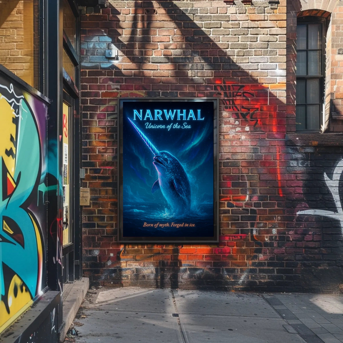 Majestic Narwhal Mystical Dramatic Ethereal Poster