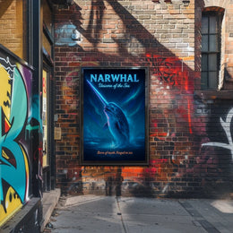 Majestic Narwhal Mystical Dramatic Ethereal Poster