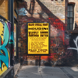 Houdini Magic Show Vintage 1914 Cultural or Heritage Poster