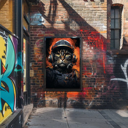 Cat Astronaut Adventure Poster: Bold and Futuristic