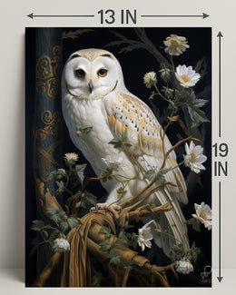 Majestic Owl In Bloom Poster PosterGoat