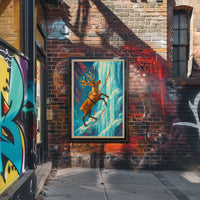 Surreal Stag Adventure Fantasy or Mythology Poster