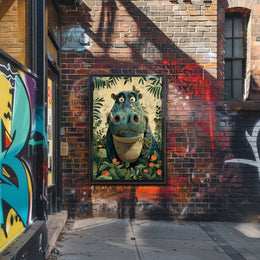 Jungle Hippo Adventure Poster PosterGoat