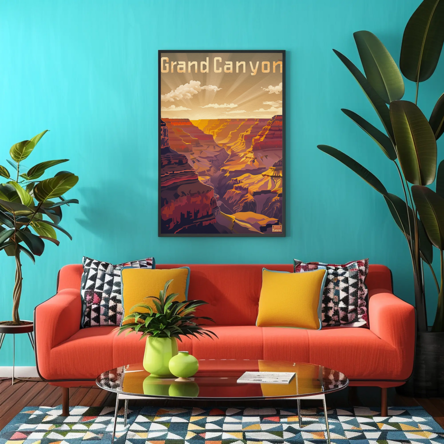 Grand Canyon National Park Sunset Vintage Travel Poster
