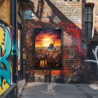 Sunset Over The Ancient City Poster