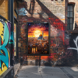 Sunset Over The Ancient City Poster