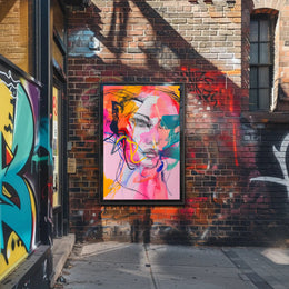 Vibrant Abstract Human Face Art Poster in Abstract Category PosterGoat