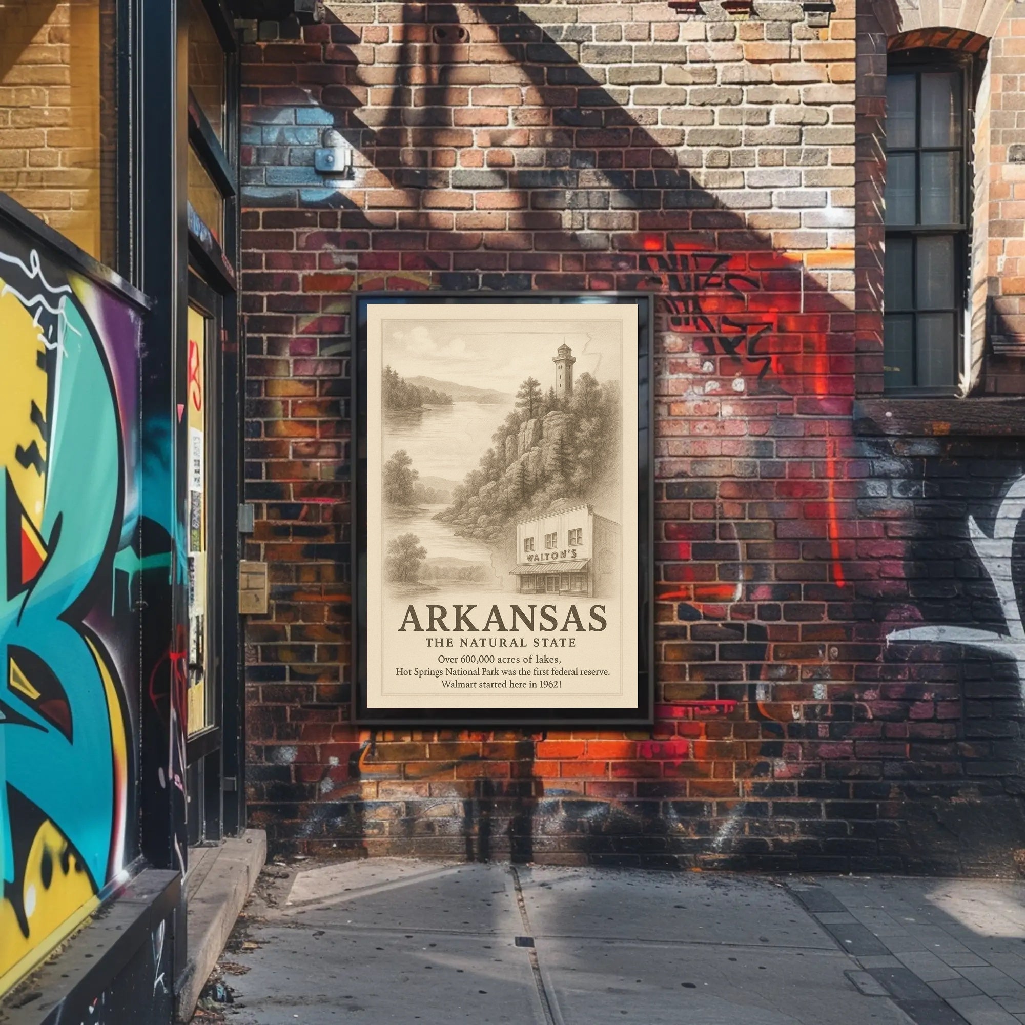 Arkansas Heritage Vintage Landscape National Park Poster