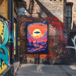 Cosmic Sunset Encounter Poster