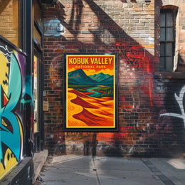 Kobuk Valley National Park Landscape Retro Art Deco Poster