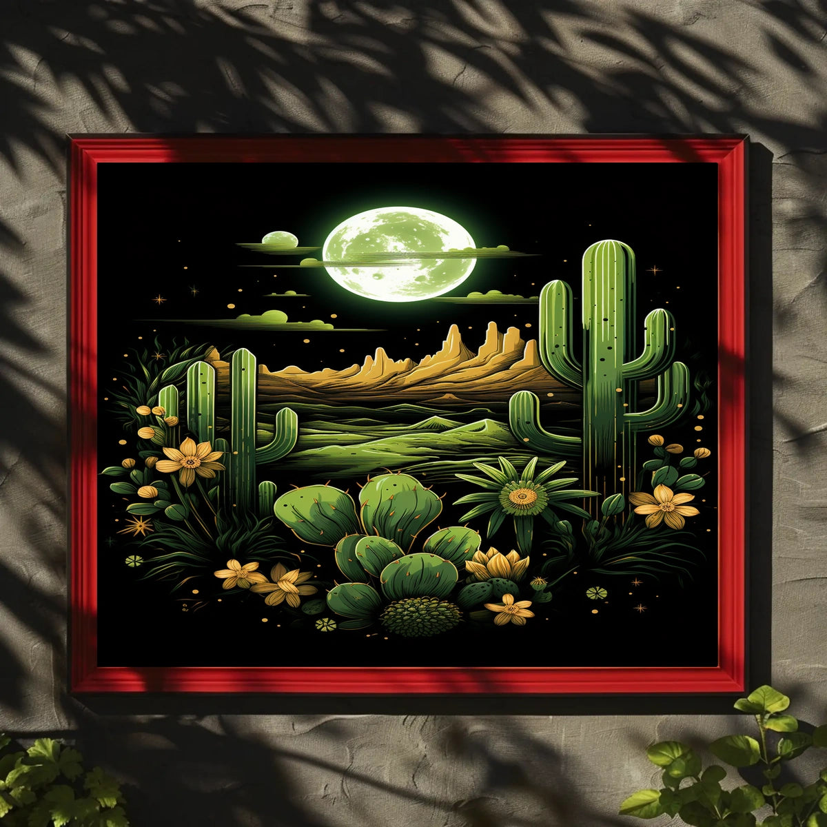 Desert Moonlit Landscape Poster