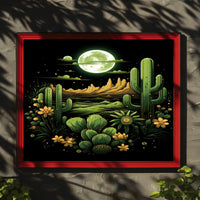 Desert Moonlit Landscape Poster