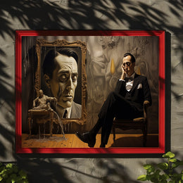 Introspective Vintage Scene in Dim Room Artistic Poster