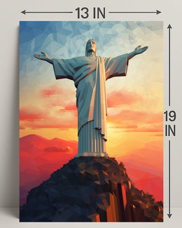 Christ The Redeemer At Sunset Poster