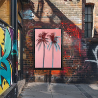 Palm Trees Poster Tropical Pink Minimalist Wall Art