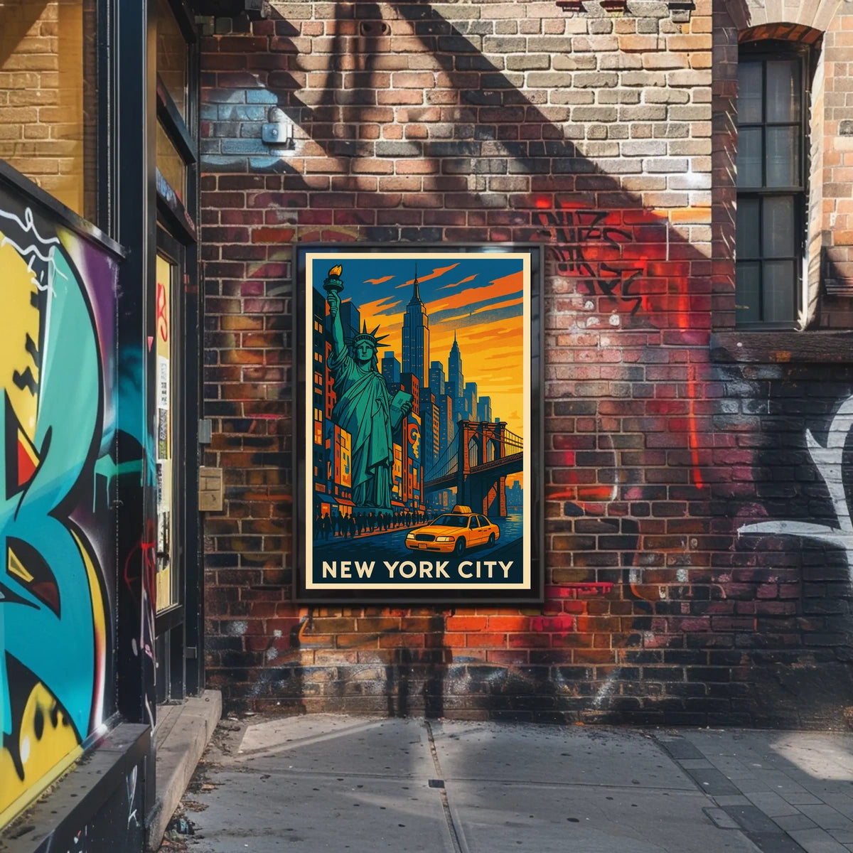 New York City Poster Vintage Travel Cityscape Wall Art