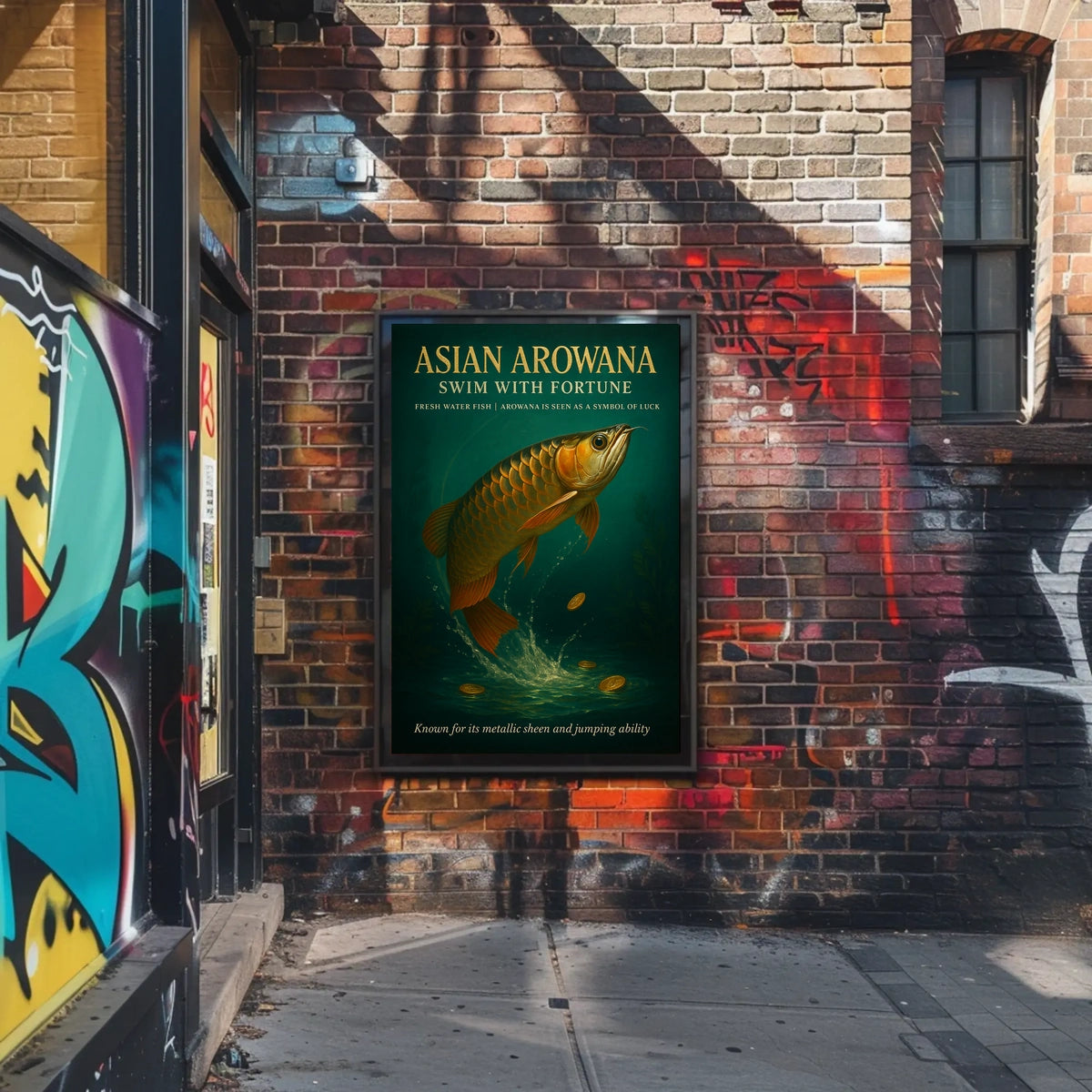 Asian Arowana Swim with Fortune Poster