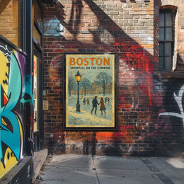 Boston Snowfall On The Common Poster