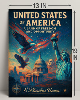 United States of America Land of Freedom and Opportunity Poster PosterGoat