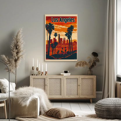 Los Angeles Sunset Vintage Poster