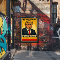 Donald Trump 45th President of the United States Inked Comic Style Poster