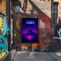 1985 Neon Synthwave Futuristic Sci-Fi Poster