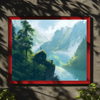 Majestic Mountain Adventure Scenic Art Poster