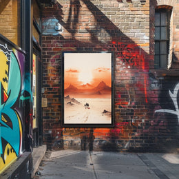 Desert Journey At Sunset Poster