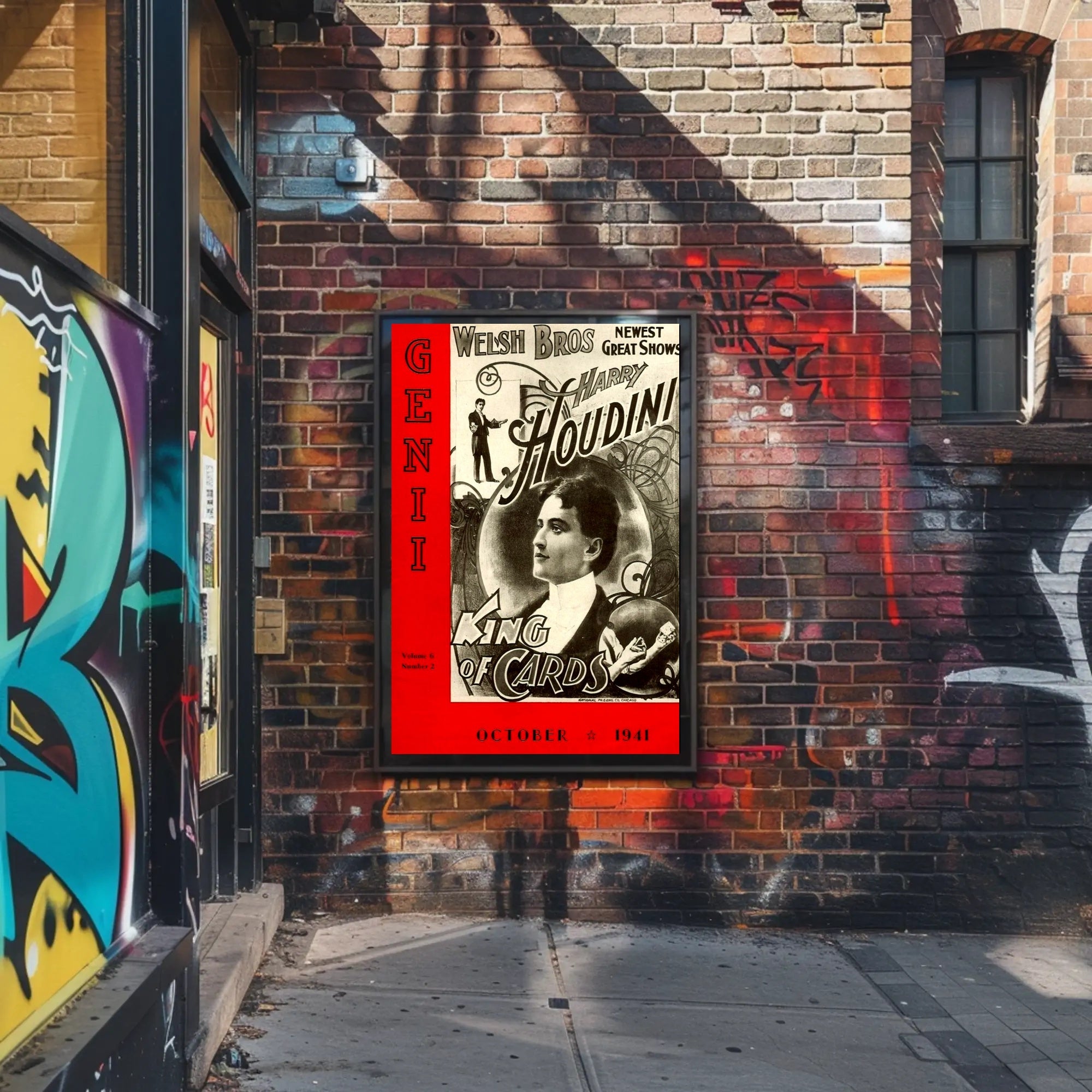 Harry Houdini Vintage Magic Show Cultural Poster