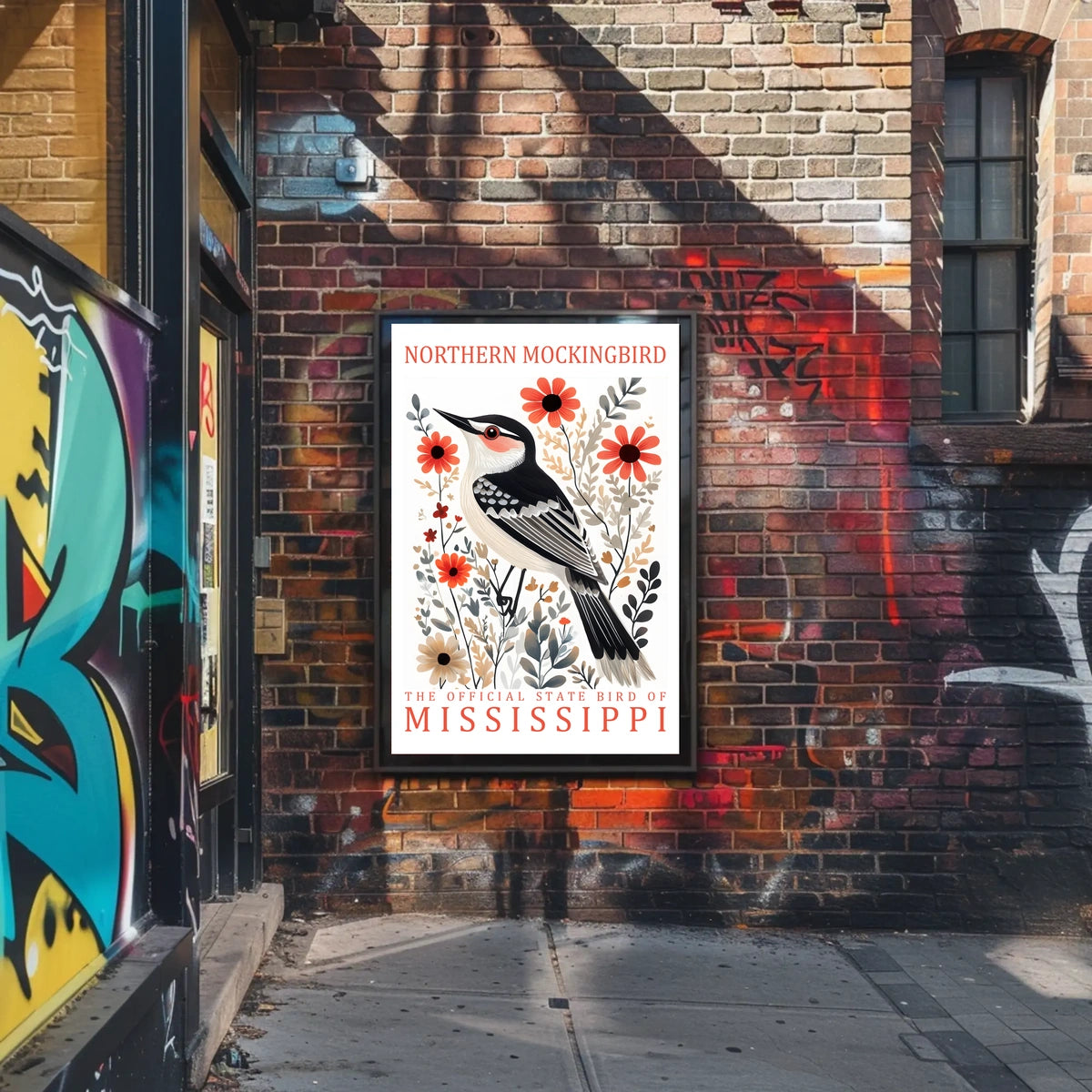 Northern Mockingbird Mississippi State Bird Poster