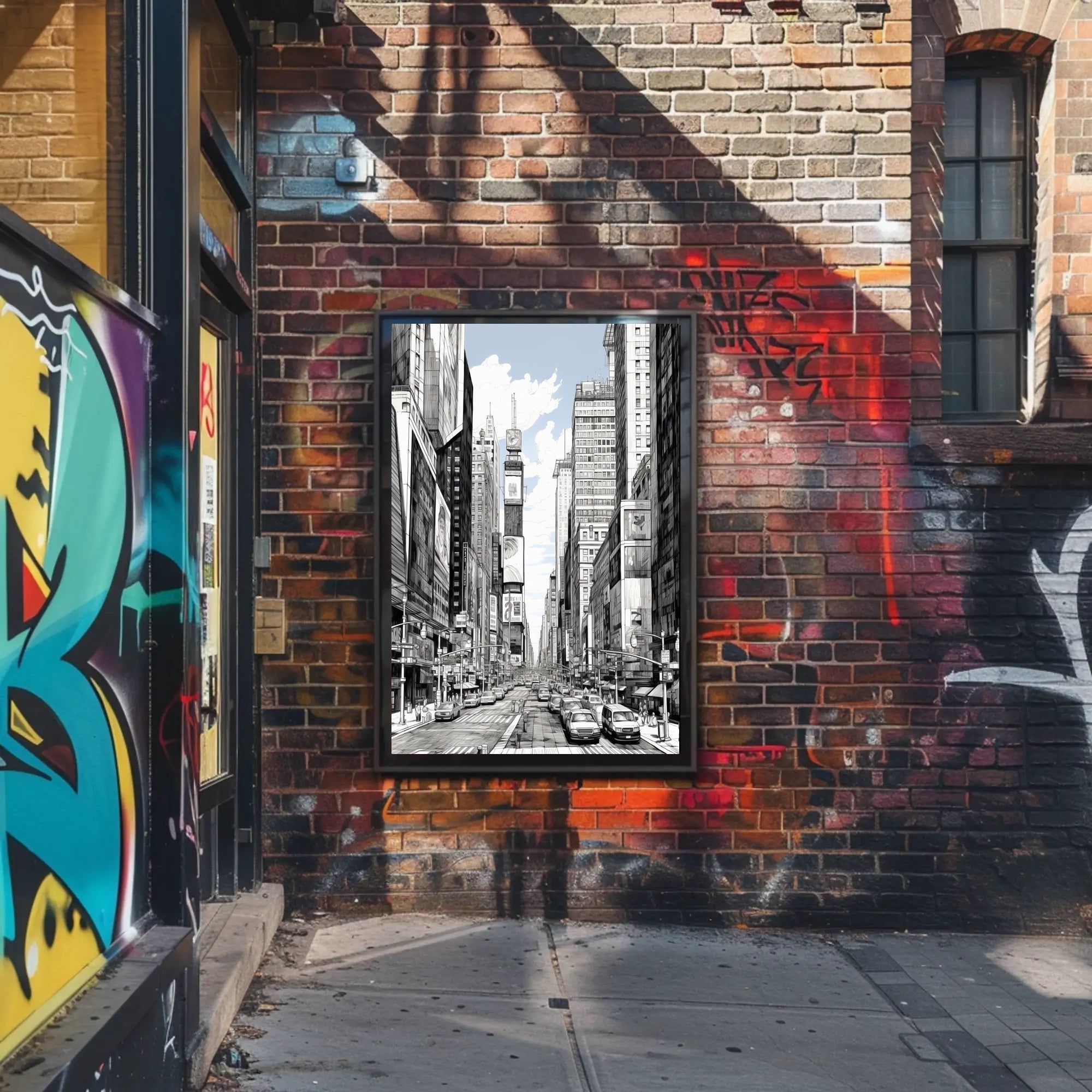 Urban Sketch Of Times Square Poster