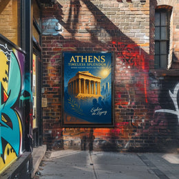 Parthenon Vintage Poster: Athens' Timeless Splendor Unveiled