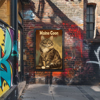 Maine Coon Cat Studio Portrait Realistic Photography Poster