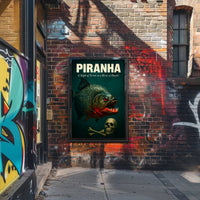 Piranha Horror Vintage Movie Art Animal Poster