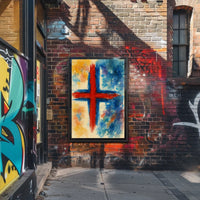 Abstract Watercolor Cross Abstract Poster